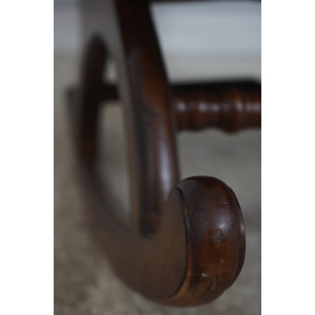 Brown Tufted Leather Rocking Chair For Sale - Image 16 of 18
