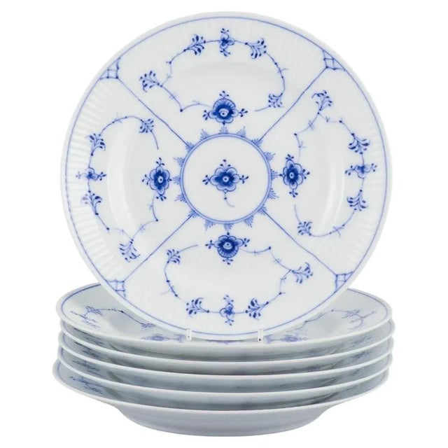 Blue Fluted Plain in Porcelain from Royal Copenhagen, 1938, Set of 6 For Sale - Image 10 of 10