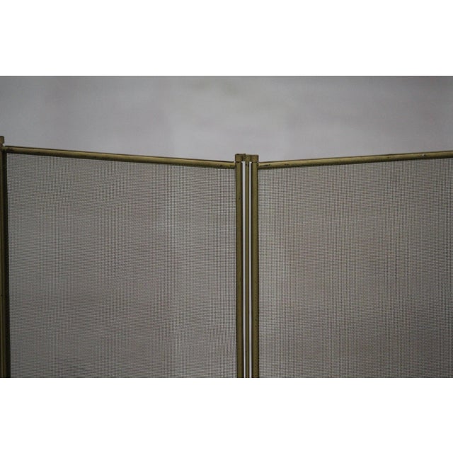 Metal Minimalist Gold Foldable Fireplace Screen, 1950s For Sale - Image 7 of 11