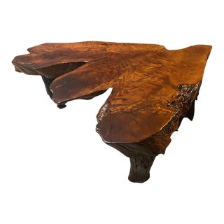 1950s Mid Century Redwood Coffee Table For Sale