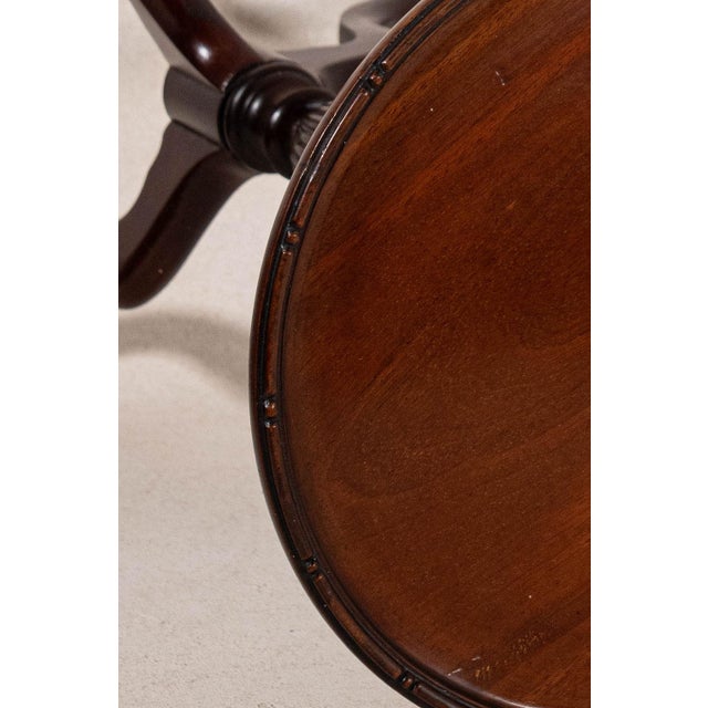 English Mahogany Wine Table With Line + Dot Rim (C. 1930s) For Sale In Charleston - Image 6 of 6