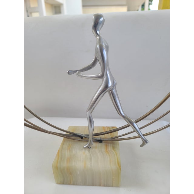 Chrome Signed C. Jere Running Man Sculpture For Sale - Image 8 of 10