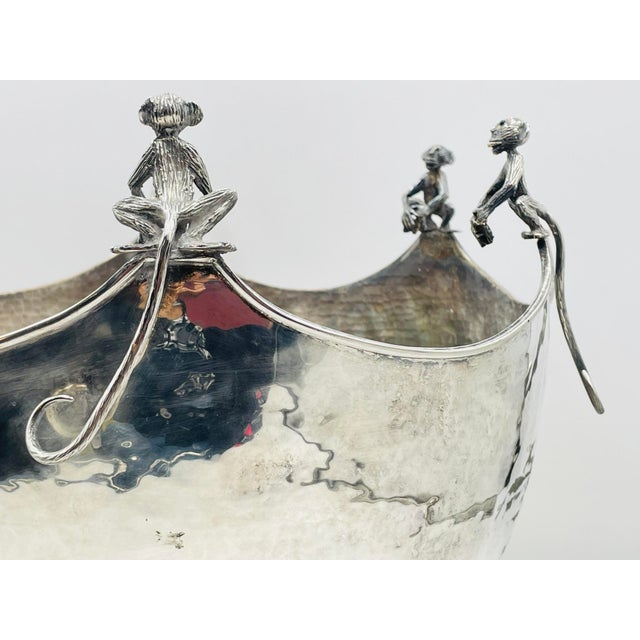 1980s Emilia Castillo, Silver-Plated "Monkey" Punch Bowl, Mexican Modernism For Sale - Image 9 of 18