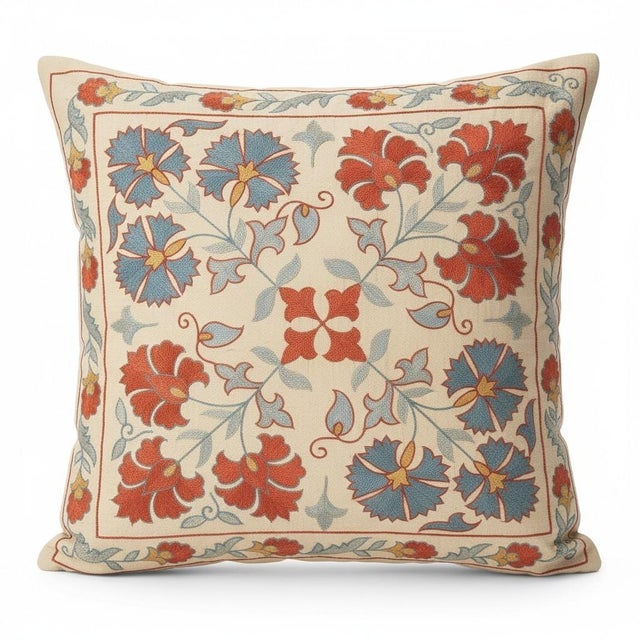 New Hand-Embroidered 100% Silk Cushion Cover – Authentic Uzbek Textile Art Elevate your home décor with this exquisite...