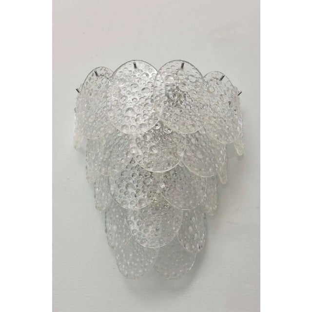 Mid-Century Modern Set of Six Vintage Italian Hand-Blown Murano Glass Sconces Attributed to Mazzega, C. 1960's For Sale - Image 3 of 6