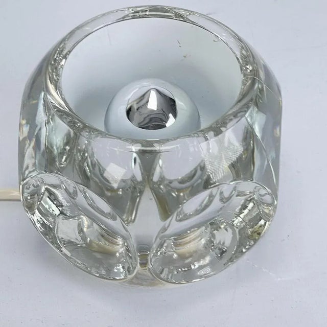 1970s Glass Ice Cube Desk Lamp from Peill & Putzler, 1970s For Sale - Image 5 of 8