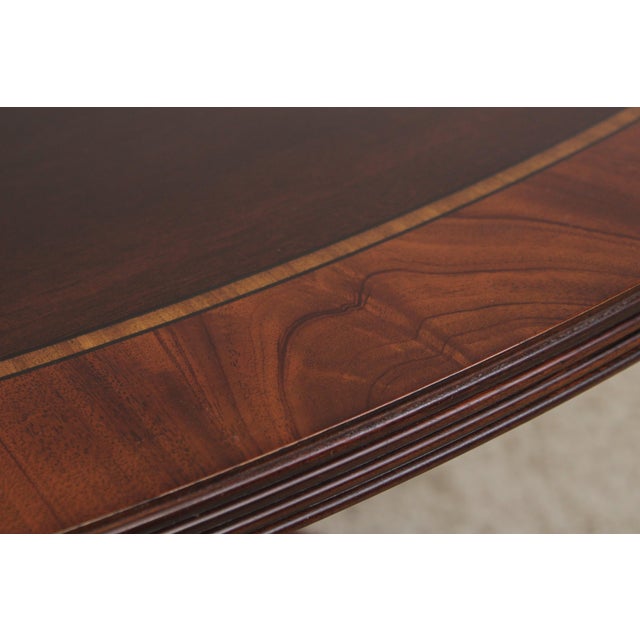 Brown Henkel Harris Oval Elliptical Mahogany Inlaid Coffee Table For Sale - Image 8 of 12