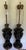 Antique Mary Gregory Black Amethyst Glass Table Lamps With Cherub & Floral Decoration, Brass Fittings a Pair For Sale - Image 4 of 12