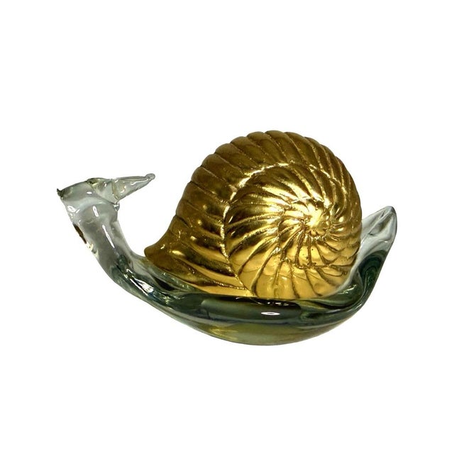 Brass & Glass Snail Figurine Sculpture Decorative Art Collectible For Sale - Image 12 of 12