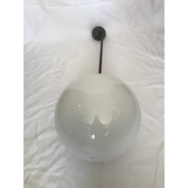 Metal Original 1920's School House Globe Light Fixture For Sale - Image 7 of 11
