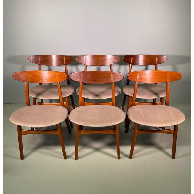 Mid-Century Modern CH-30 Dining Chairs by Hans Wegner for Carl Hansen & Søn, 1950, Set of 6 For Sale - Image 3 of 12