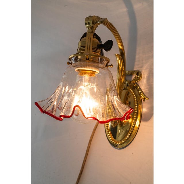 Jugendstil Wall Lamp with Original Opaline Glass Shade, 1908 For Sale - Image 15 of 18