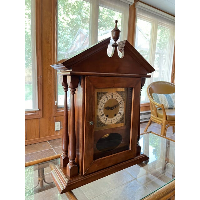 Jauch West Germany Mahogany Mantle Clock- Circa 1970-1980 For Sale - Image 4 of 12
