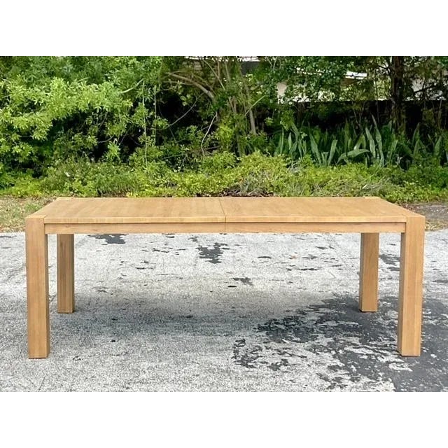 Wood Vintage Contemporary Blonde Dining Table For Sale - Image 7 of 11
