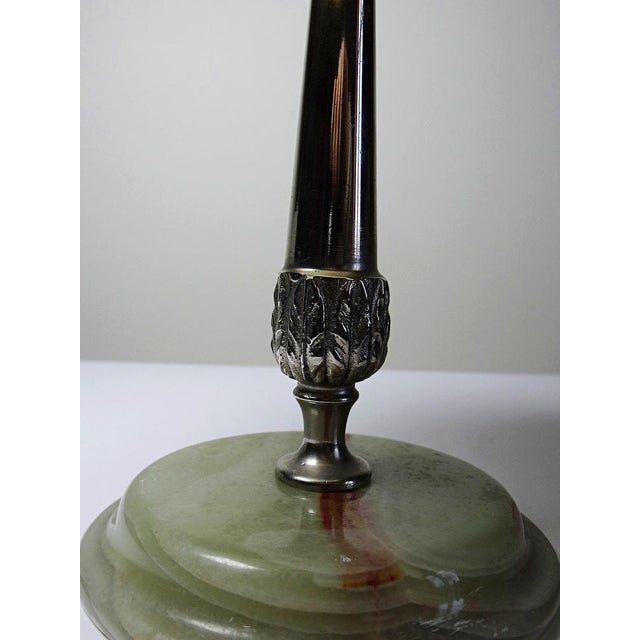 Display Stand in Green Onyx and Silver-Plated Metal, 1940s For Sale - Image 13 of 14