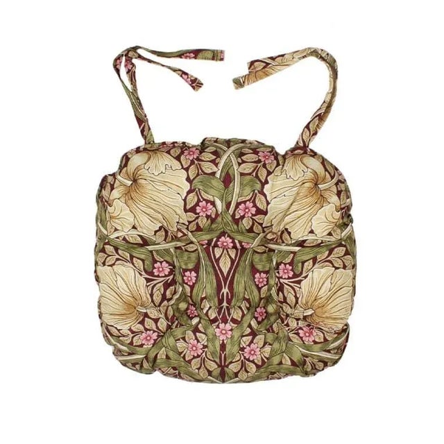 English William Morris Pimpernel Aubergine Seat Pad For Sale - Image 3 of 3