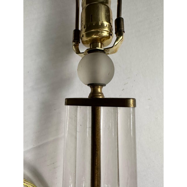 Neoclassical Vintage Neoclassical Glass Rod Table Lamp For Sale - Image 3 of 10