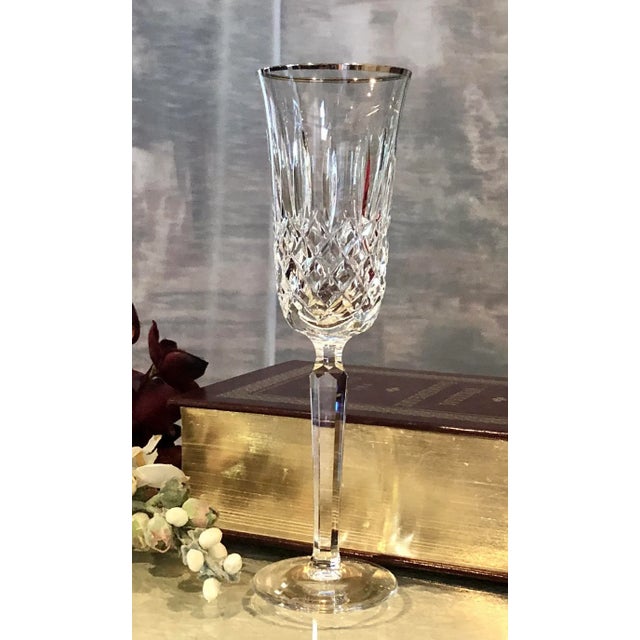 Early 21st Century Vintage Kelsey Waterford Crystal Toasting Wedding Champagne Glasses - a Pair For Sale - Image 5 of 9