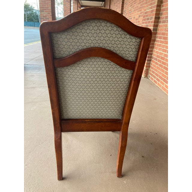 Textile Late 20th Century Hickory White Dining Chairs in Sage Upholstery - Set of 6 For Sale - Image 7 of 12