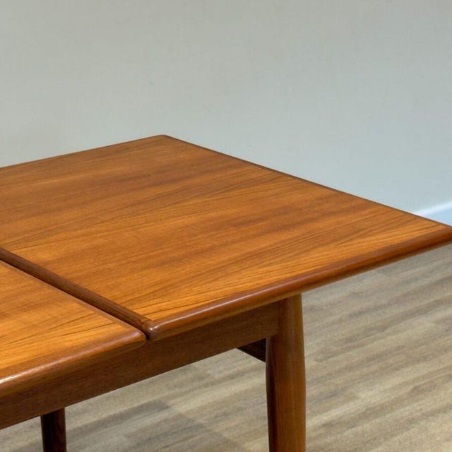 Brown Mid-Century Modern Danish Teak Extending Dining Table by Johannes Andersen For Sale - Image 8 of 14