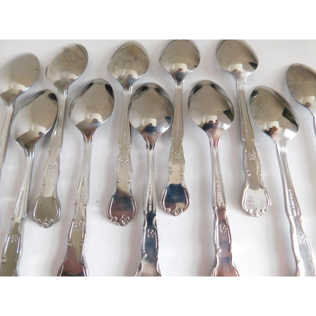 Vintage Sheffield Stainless Demi-Tasse Spoons in Box- Set of 12 For Sale - Image 12 of 13