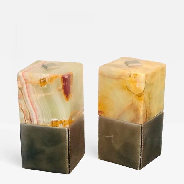 1970s Mark Cross Onyx and Leather Book Ends by Mark Cross - a Pair For Sale - Image 9 of 9