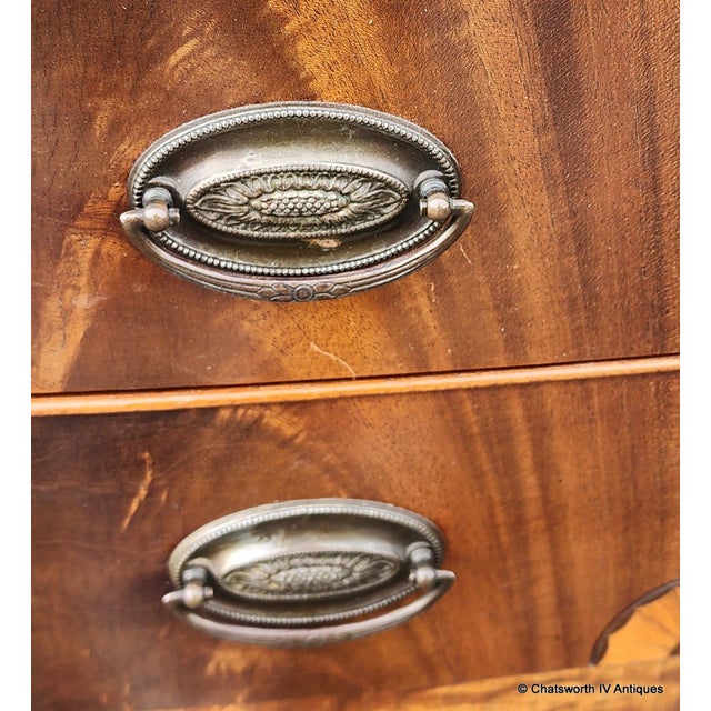 Antique 1930s Banded Mahogany Sheraton Style Dining Room Sideboard For Sale - Image 14 of 15