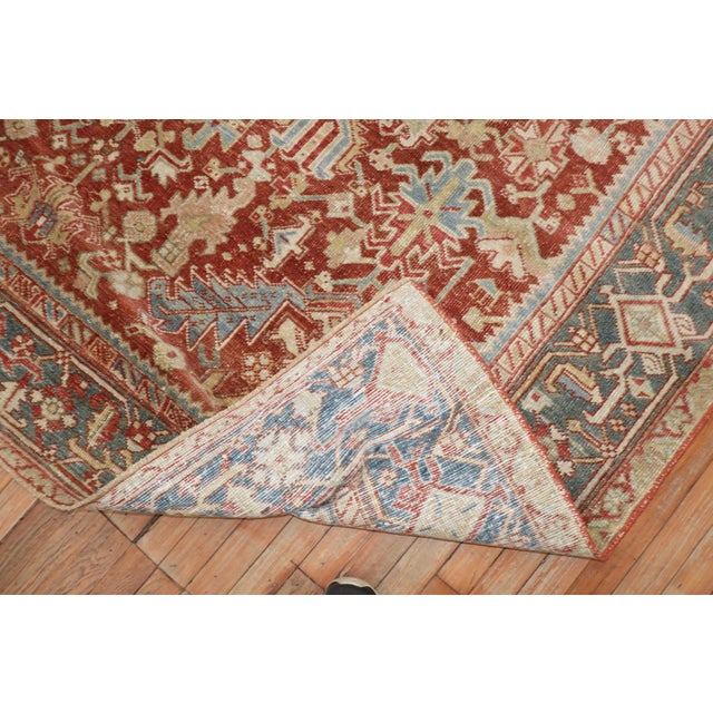 Antique Zabihi Collection Persian Heriz Room Size Rug - 7'6" x 10'3" For Sale - Image 10 of 12