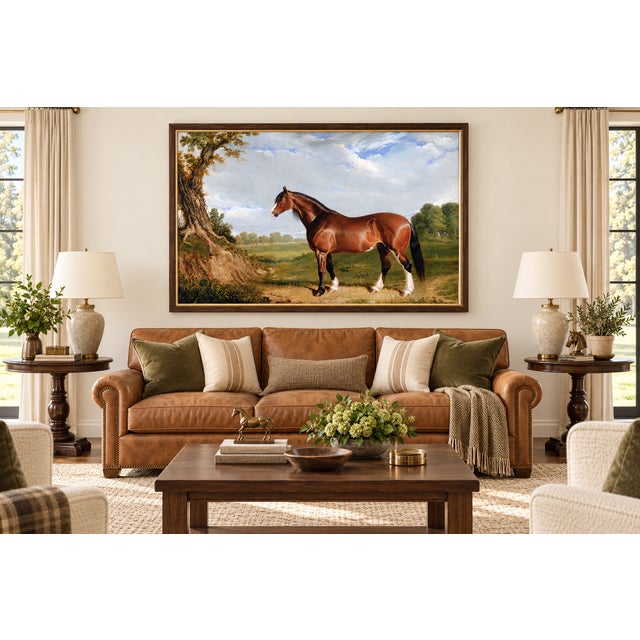 English 1820 Vintage Clydesdale Horse Art Print by John Frederick Herring - 12" X 8" For Sale - Image 3 of 8