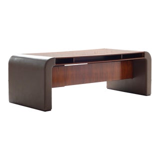 Danish Rosewood and Leather Executive Desk For Sale