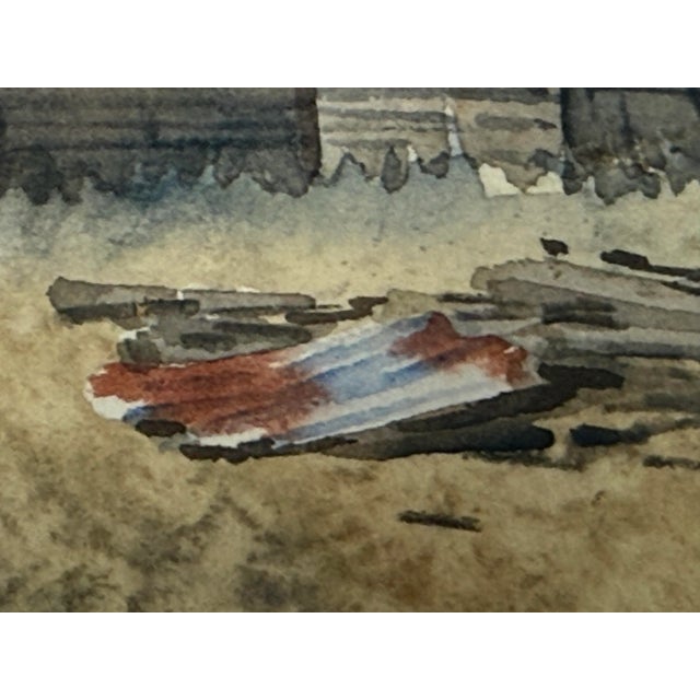 Black Karen Marlowe "Old Cottage, Broadmarsh" Original Watercolor, Framed For Sale - Image 8 of 12