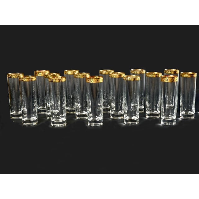Mid-Century French Gilded Rim Glasses from Saint Louis, 1950s, Set of 16 For Sale - Image 10 of 10