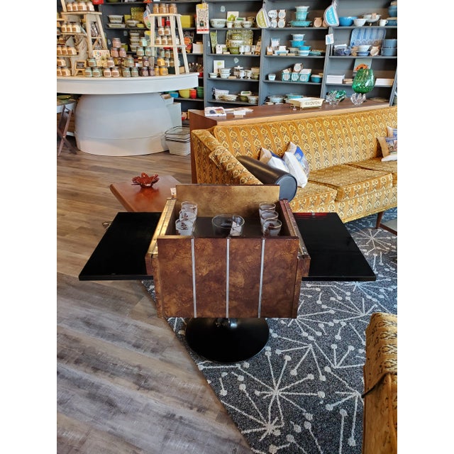 Mid-Century Modern 1950s Vintage Mid-Century Modern Mini Swivel Bar by Lane Furniture For Sale - Image 3 of 5