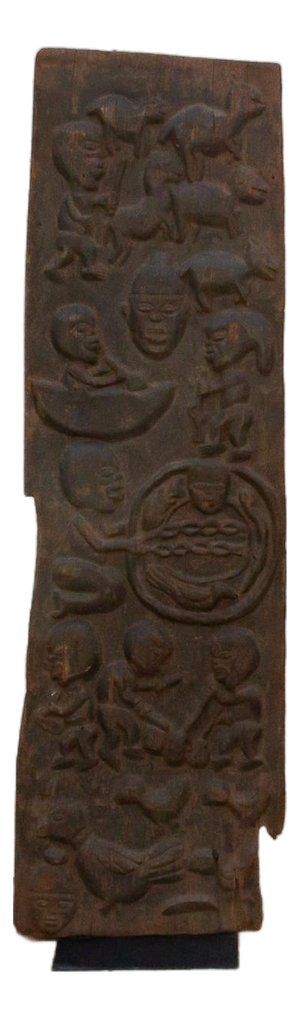 Ancient Carved Yoruba Figurative African Door