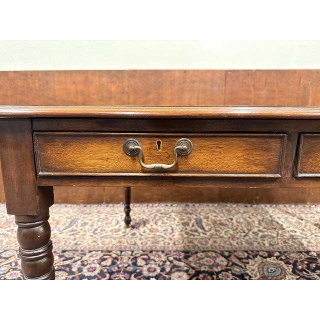 English Chesterfield Writing Desk in Oak For Sale - Image 11 of 17