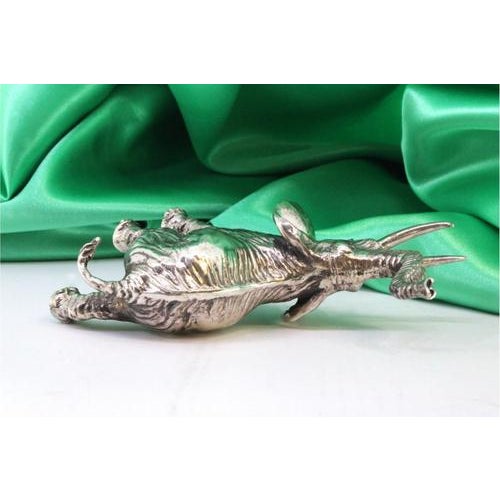 Miniature African Elephant Figure in Silver Revealed For Sale - Image 4 of 7