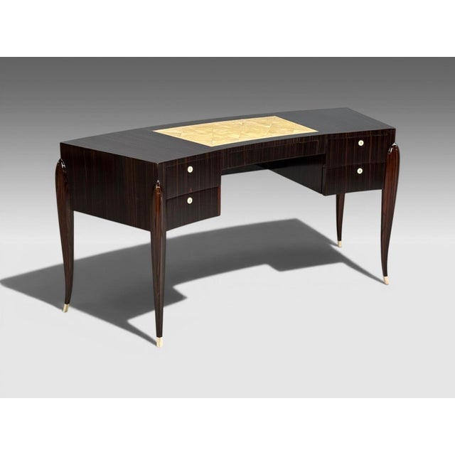 Émile-Jacques Ruhlmann Émile-Jacques Ruhlmann Attr., Desk, Macassar Mahogany, Shagreen, France, 1900s For Sale - Image 4 of 17