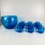Punch set for 9 people, Biot style, cobalt blue bubbled glass, 1970 Dimensions: Salad bowl: Diameter 22 cm - Height 18 cm...