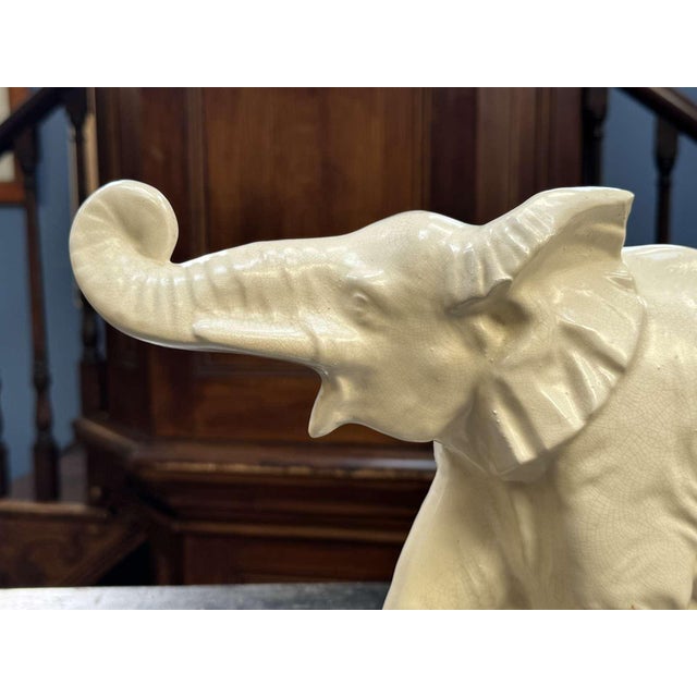 Large Art Deco Ceramic Dolly Elephant from Le Jan, 1930s For Sale - Image 4 of 13