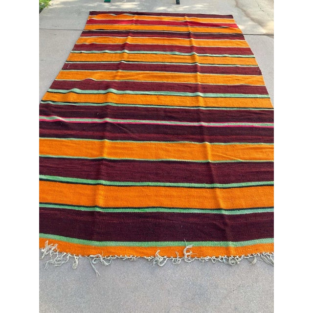 1960s Moroccan Vintage Flat-Weave Berber Rug For Sale - Image 12 of 13