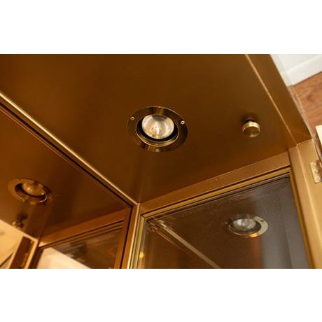 Gold 1970s Mid Century Mastercraft Brass Vitrine Cabinet For Sale - Image 8 of 12