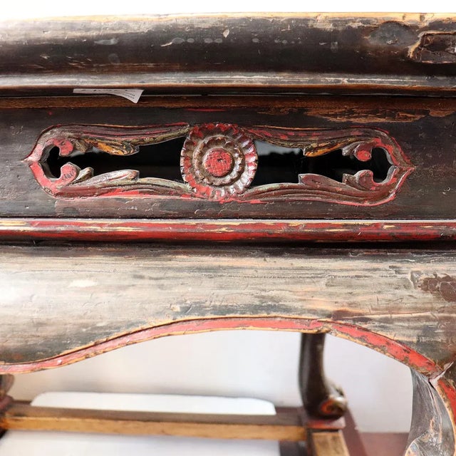 Chinese Lacquered Elm Square Center Table For Sale - Image 4 of 12