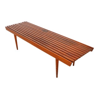 Mid Century Slat Coffee Table Bench Made in Yugoslavia C 1950 - 1960’s For Sale
