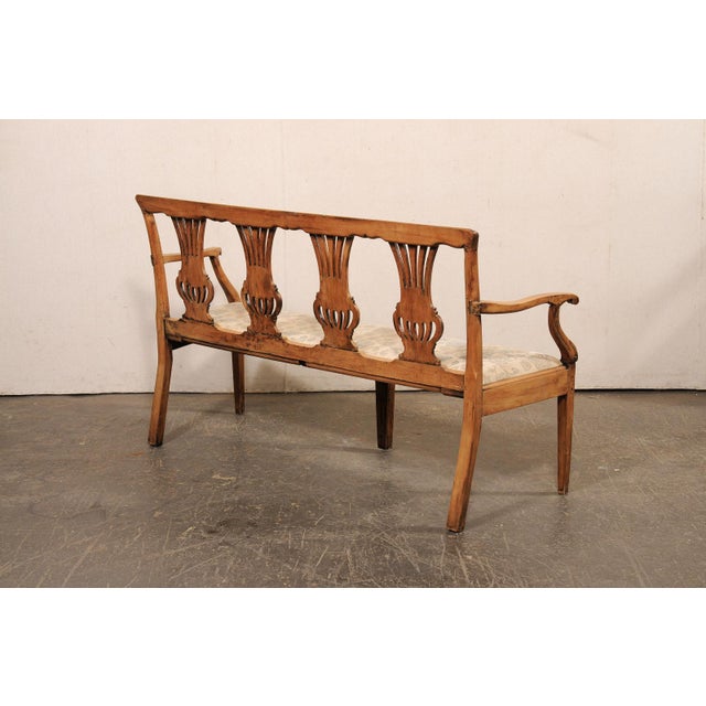 Tan Late 18th C Italian 4-Chair Back Sofa Bench For Sale - Image 8 of 11