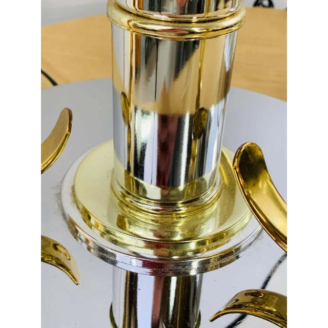 Mid-Century Modern Brass and Chrome Table Lamp, a Pair For Sale - Image 9 of 13