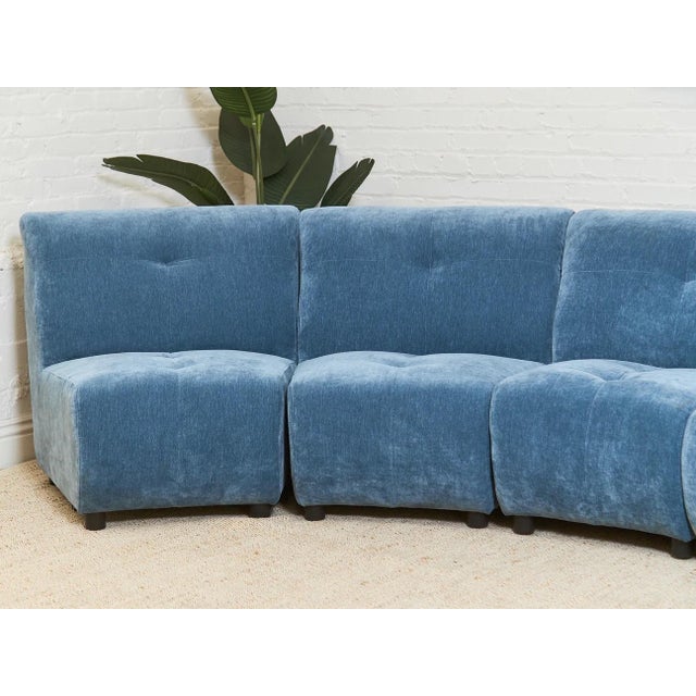 Made to Order Five Piece Blue Sectional Sofa For Sale In Los Angeles - Image 6 of 9