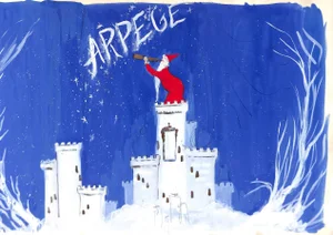 1950s Lanvin of Paris Original Advertising Watercolor Christmas Artwork