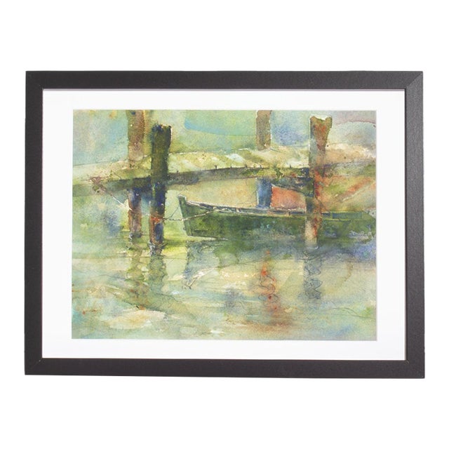 Watercolor Painting of a Boat by Bill Abell For Sale