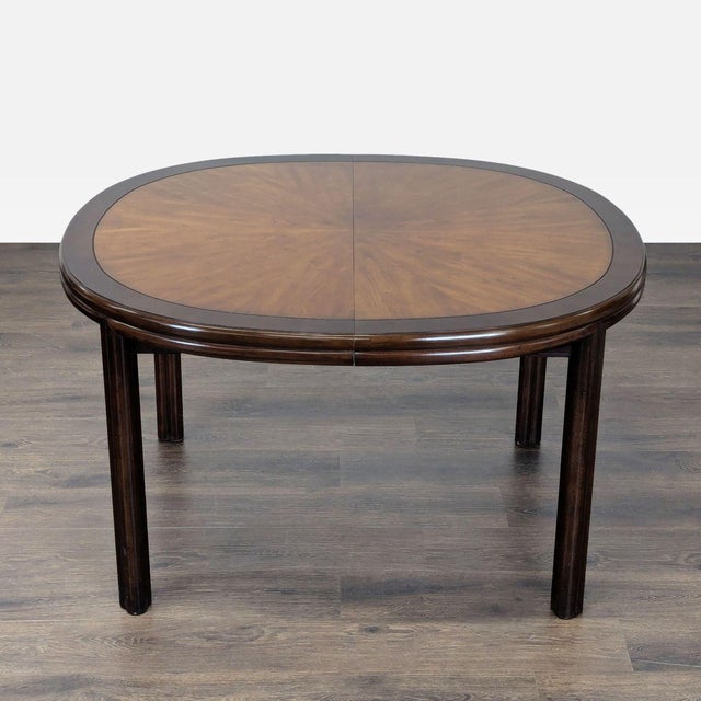Brown Drexel Chinoiserie Style Oval Dining Table With 8 Chairs For Sale - Image 8 of 15
