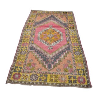 Oushak Vintage Colorful Carpet For Sale